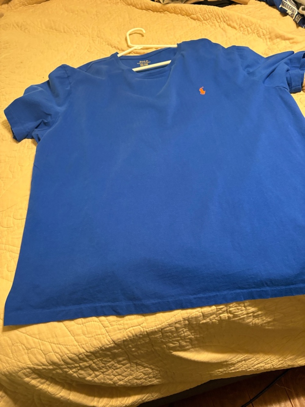 Polo by Ralph Lauren Royal Blue Short-Sleeve Crewneck Tee with Orange Pony
